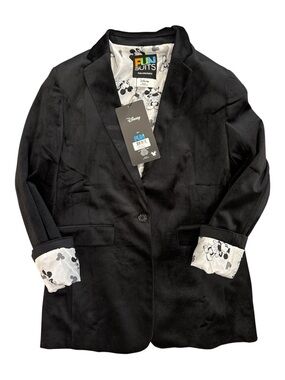 Disney FunSuits Black Velvet Blazer with Mickey Lining size 12